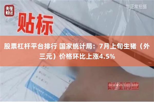 股票杠杆平台排行 国家统计局：7月上旬生猪（外三元）价格环比上涨4.5%