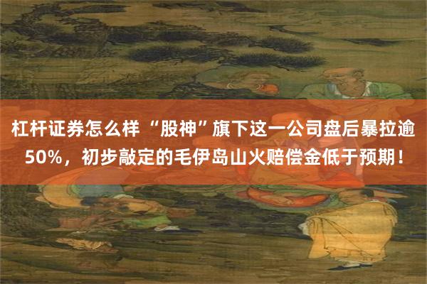 杠杆证券怎么样 “股神”旗下这一公司盘后暴拉逾50%，初步敲定的毛伊岛山火赔偿金低于预期！