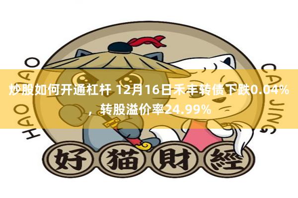 炒股如何开通杠杆 12月16日禾丰转债下跌0.04%，转股溢价率24.99%